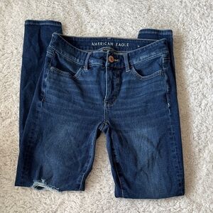American Eagle Outfitters Women's Dark Blue Skinny Jeans